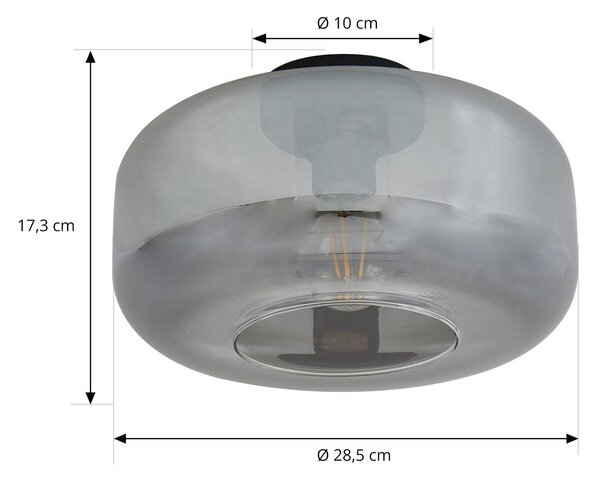 Lampa sufitowa Hildur Lindby, możliwość ściemniania, aluminiowy / szary / cynkowy, salon / jadalnia, szkło