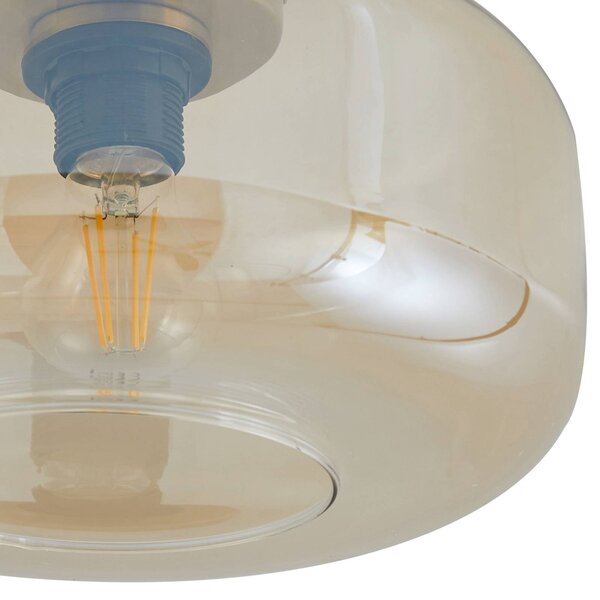 Lampa sufitowa Hildur Lindby, możliwość ściemniania, kremowy / amber, salon / jadalnia, szkło