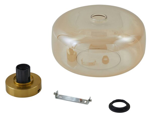 Lampa sufitowa Hildur Lindby, możliwość ściemniania, kremowy / amber, salon / jadalnia, szkło