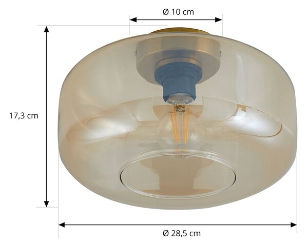Lampa sufitowa Hildur Lindby, możliwość ściemniania, kremowy / amber, salon / jadalnia, szkło