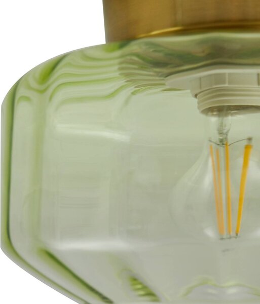 Lampa sufitowa Hildur Lindby, możliwość ściemniania, zielony, salon / jadalnia, szkło