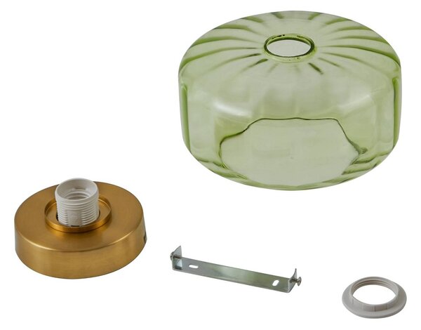 Lampa sufitowa Hildur Lindby, możliwość ściemniania, zielony, salon / jadalnia, szkło