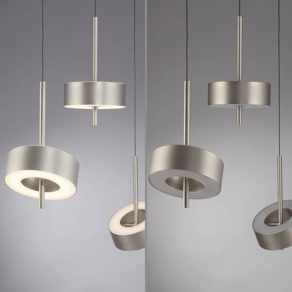 Q-Smart-Home Inteligentna lampa wisząca Q-Rotate, możliwość ściemniania, aluminiowy / szary / cynkowy, salon / jadalnia, aluminium, nowoczesny