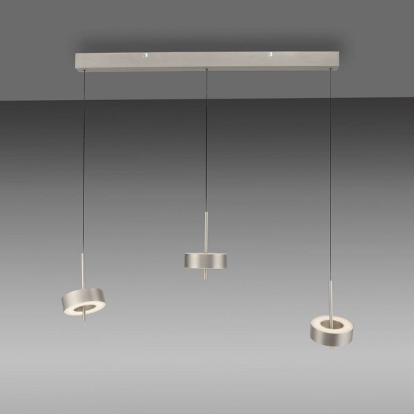 Q-Smart-Home Inteligentna lampa wisząca Q-Rotate, możliwość ściemniania, aluminiowy / szary / cynkowy, salon / jadalnia, aluminium, nowoczesny
