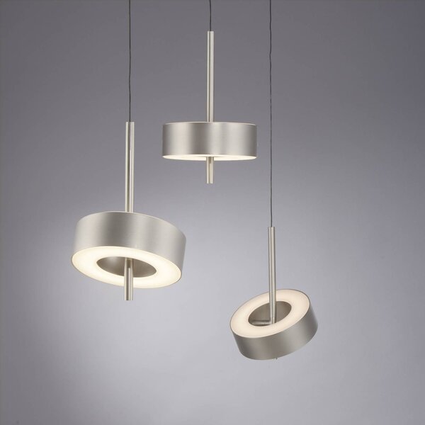 Q-Smart-Home Inteligentna lampa wisząca Q-Rotate, możliwość ściemniania, aluminiowy / szary / cynkowy, salon / jadalnia, aluminium, nowoczesny
