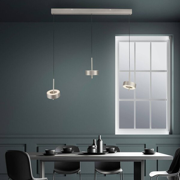 Q-Smart-Home Inteligentna lampa wisząca Q-Rotate, możliwość ściemniania, aluminiowy / szary / cynkowy, salon / jadalnia, aluminium, nowoczesny