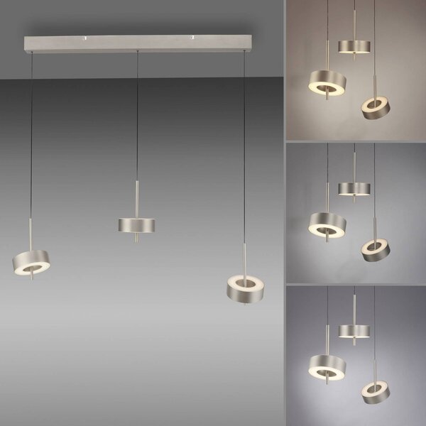 Q-Smart-Home Inteligentna lampa wisząca Q-Rotate, możliwość ściemniania, aluminiowy / szary / cynkowy, salon / jadalnia, aluminium, nowoczesny