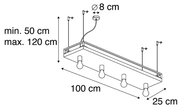 Inteligentna lampa wisząca czarna z drewnem 4-światłowa w tym Wifi G95 - Shelf