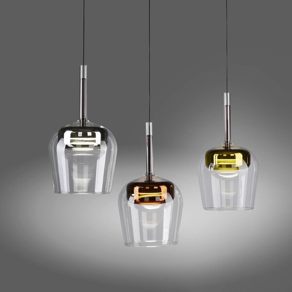 Q-Smart-Home Inteligentna lampa wisząca Q-Kon, możliwość ściemniania, multikolor, salon / jadalnia, szkło, nowoczesny