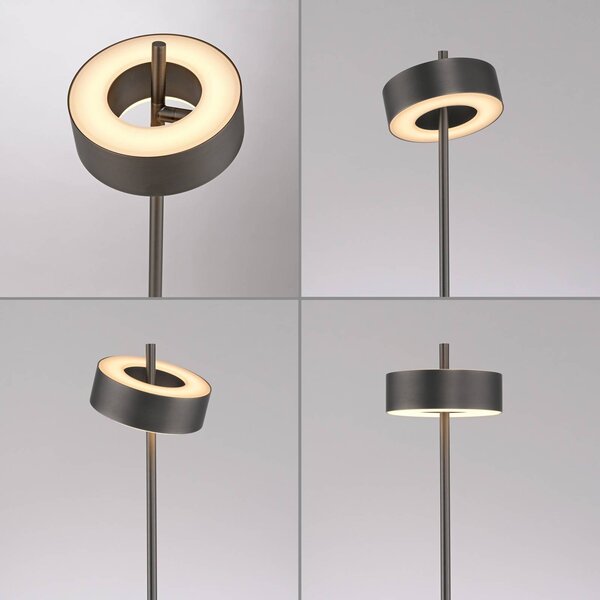 Q-Smart-Home Paul Neuhaus Lampa stojąca LED Q-Rotate ciemnobrązowa 140 cm Q-Rotate, możliwość ściemniania, brązowy / rdzawy, salon / jadalnia, aluminium, nowoczesny