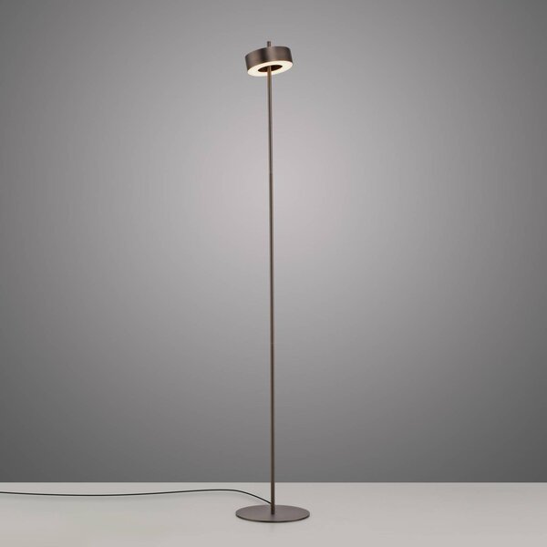 Q-Smart-Home Paul Neuhaus Lampa stojąca LED Q-Rotate ciemnobrązowa 140 cm Q-Rotate, możliwość ściemniania, brązowy / rdzawy, salon / jadalnia, aluminium, nowoczesny