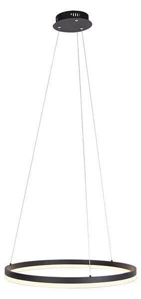 Designerska lampa wisząca czarna 60 cm z LED 3-stopniowy ściemniacz - Anello