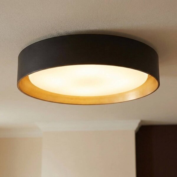 Lampa sufitowa LED Kambia Lindby, czarny, salon / jadalnia, aluminium, nowoczesny