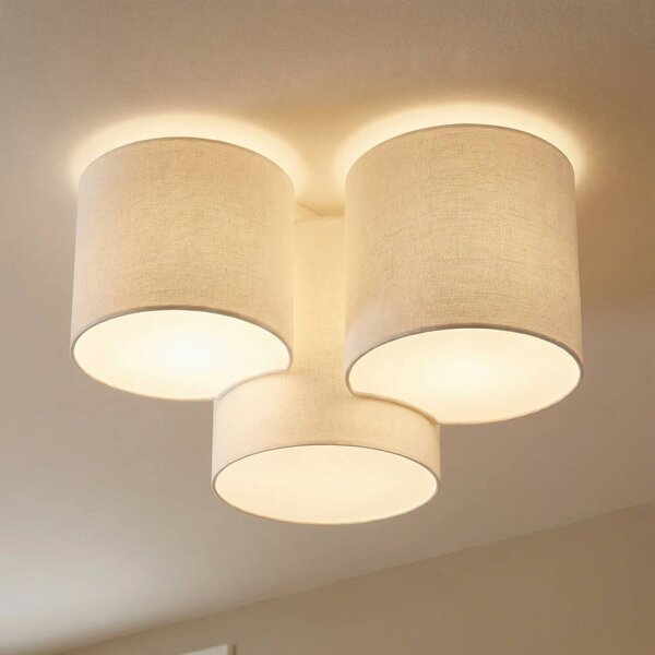 Lampa sufitowa Mona TK Lighting, możliwość ściemniania, biały / opal, sypialnia, tkanina / materiał / jedwab, nowoczesny
