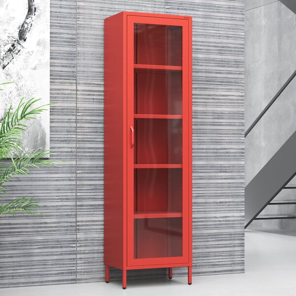 Witryna do salonu LUIGI 500 x 1800 x 350 mm, Modern: czerwona