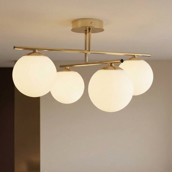 Lampa sufitowa Aurora Domiluce, możliwość ściemniania, mosiężny / złoty, salon / jadalnia, metal