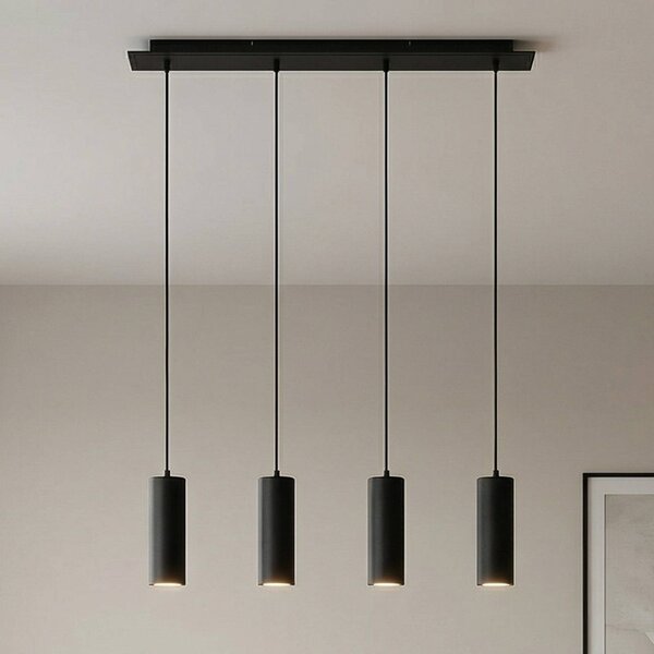 Lampa wisząca Joffrey Lindby, możliwość ściemniania, czarny, salon / jadalnia, metal, nowoczesny