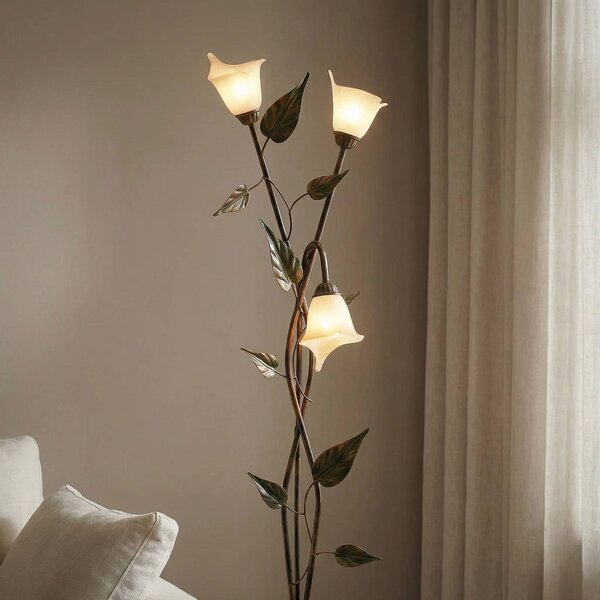 Lampa stojąca Miranda ONLI, brązowy / mosiężny, salon / jadalnia, metal, florentyński