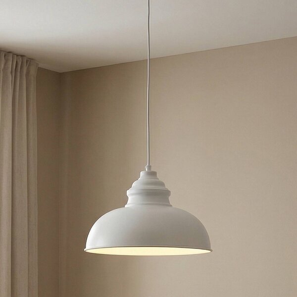 Lampa wisząca Cliona Lindby, możliwość ściemniania, biały / opal, salon / jadalnia, metal, vintage