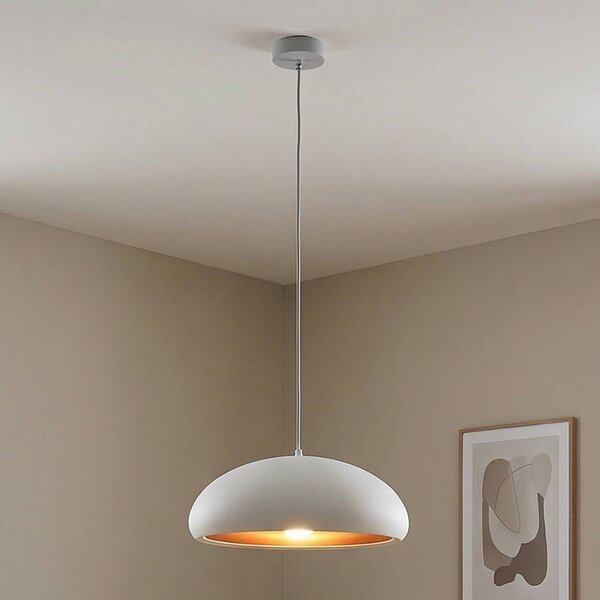 Lampa wisząca Gerwina Lindby, możliwość ściemniania, biały / opal, salon / jadalnia, metal, nowoczesny
