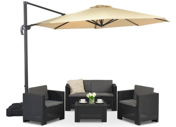 Parasol ogrodowy beżowy Piza 3,5m Garden Point