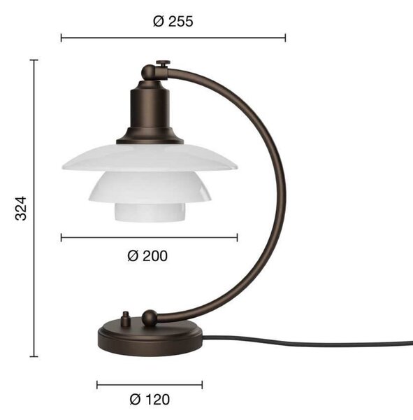 Lampa Stołowa Louis Poulsen, złoty | mosiężny, salon, szkło