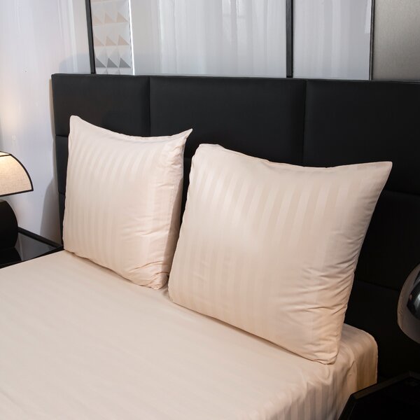 Hotelowa pościel z mikrofibry JASMINE szampański - pasek 2 cm Rozmiar pościeli: 70 x 90 cm | 140 x 220 cm