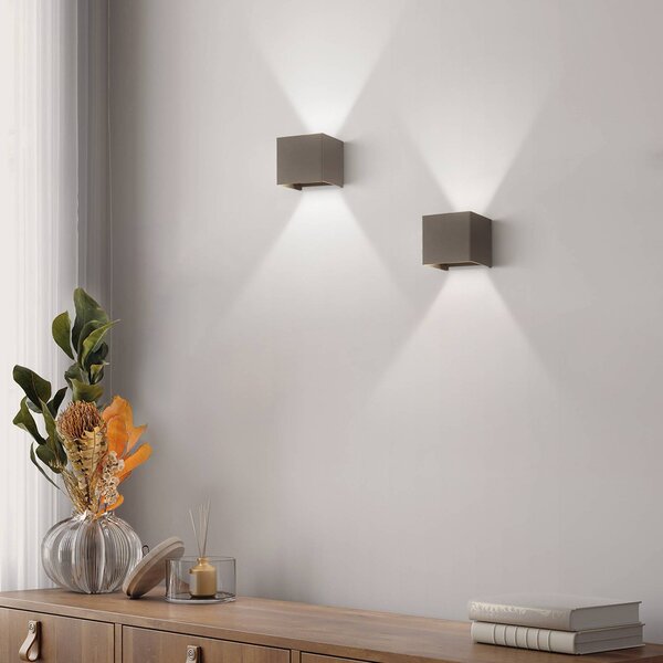 FISCHER & HONSEL Kinkiet zewnętrzny LED Wall, czarny, metal, nowoczesny