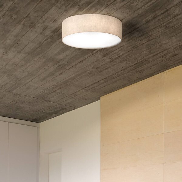 FISCHER & HONSEL Lampa sufitowa Thor, możliwość ściemniania, kremowy / amber, salon / jadalnia, tkanina / materiał / jedwab, nowoczesny