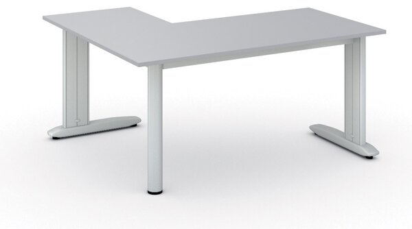 Narożne biurko PRIMO FLEXIBLE, 160x140 cm, szary