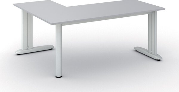 Narożne biurko PRIMO FLEXIBLE, 180x140 cm, szary