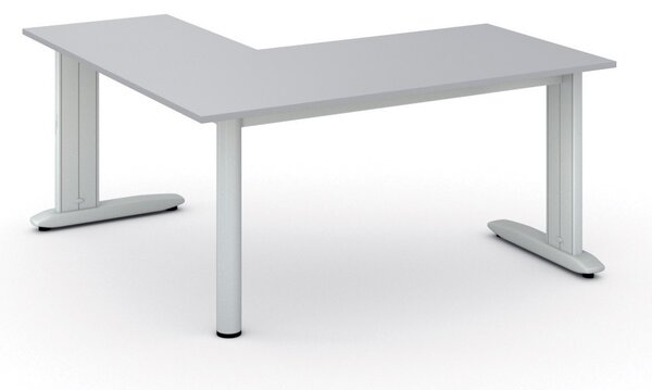 Narożne biurko PRIMO FLEXIBLE, 160x160 cm, szary