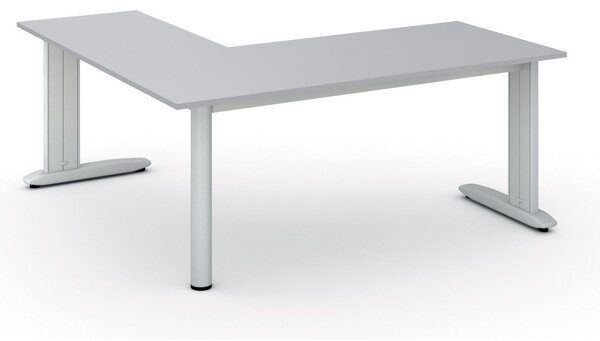 Narożne biurko PRIMO FLEXIBLE, 180x180 cm, szary