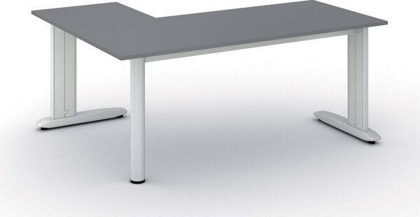 Narożne biurko PRIMO FLEXIBLE, 180x140 cm, grafit