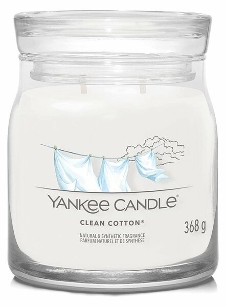 Yankee Candle świeczka zapachowa Signature w szkle średnia Clean Cotton, 368 g