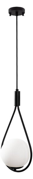 Czarna lampa wisząca ze szklanym kloszem Sessiz – Opviq lights