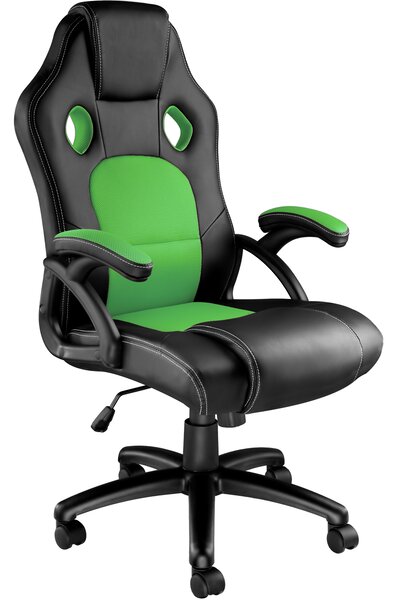 Tectake 403468 fotel biurowy tyson - czarny/zielony