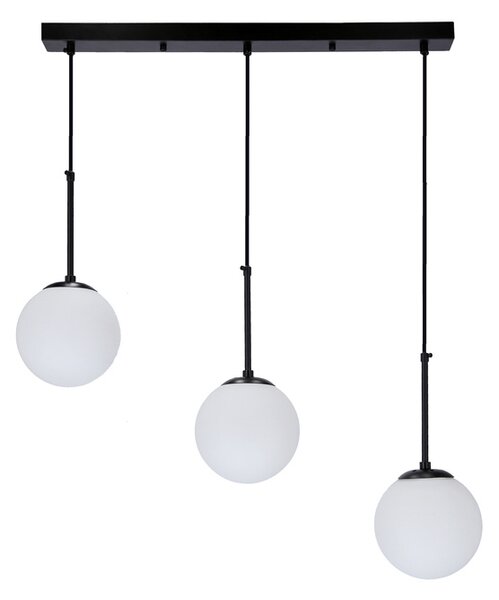 POMPEI LAMPA WISZĄCA CZARNY 3X40W E27 KLOSZ BIAŁY
