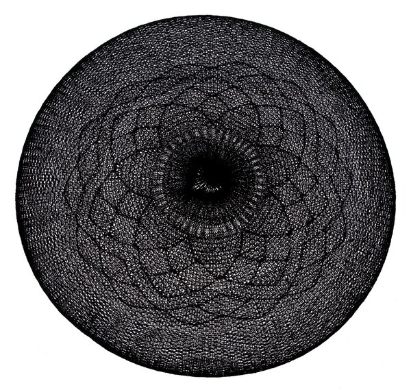 Obrus Mandala czarny, 38 cm