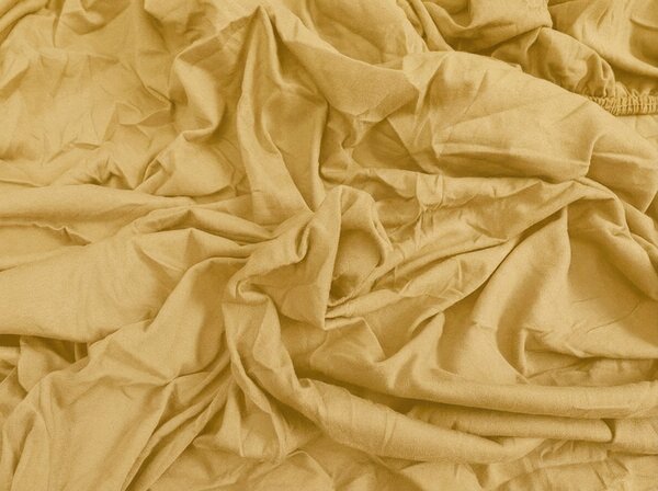 Prześcieradło Jersey BASIC żółte 90 x 200 cm
