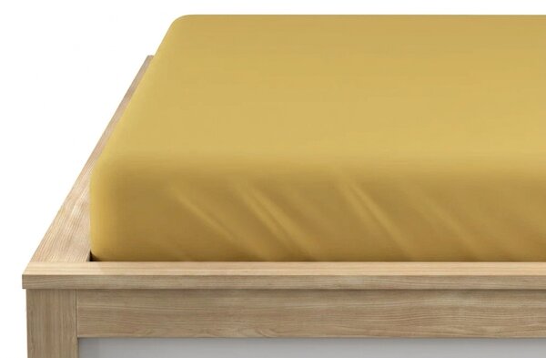 Prześcieradło Jersey BASIC żółte 90 x 200 cm