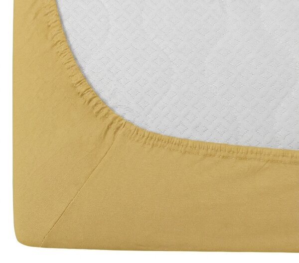 Prześcieradło Jersey BASIC żółte 90 x 200 cm
