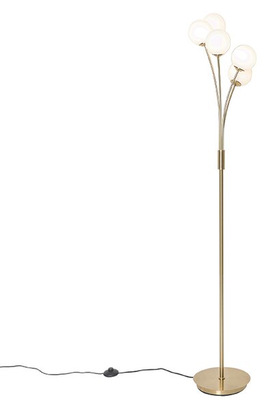 Moderne vloerlamp goud met opaal glas 5-lichts - Athens Oswietlenie wewnetrzne
