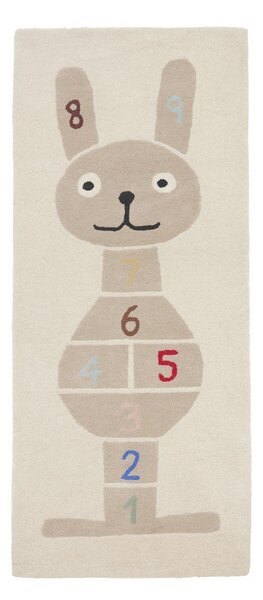 Dziecięcy dywan do zabawy z mieszanki wełny tkany ręcznie 75x180 cm Rabbit Hopscotch – OYOY Mini