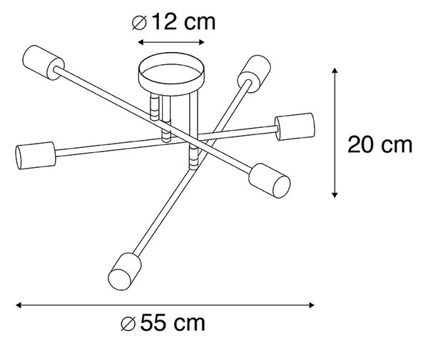 Inteligentna lampa sufitowa czarna 6-punktowa z Wifi G95 - Sydney Bondi Oswietlenie wewnetrzne