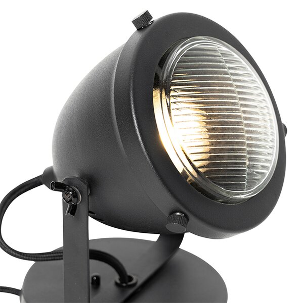 Industrialna lampa stołowa czarna 18 cm - Emado