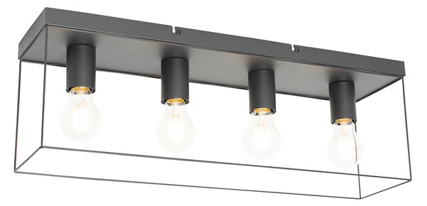 Minimalistische plafondlamp zwart 4-lichts - Kodi Oswietlenie wewnetrzne