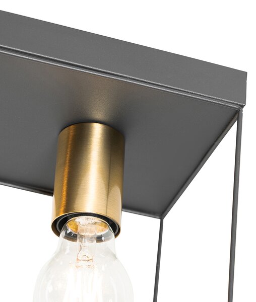 Minimalistyczna lampa sufitowa czarna ze złotem 4-światłowa - Kodi