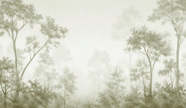 Fototapeta Zamglony las z drzewami, Fototapety Natura, Popularne Fototapety, t00721v2 - Tapeko.pl