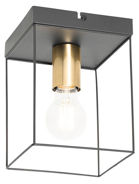 Minimalistische plafondlamp zwart met goud - Kodi Oswietlenie wewnetrzne